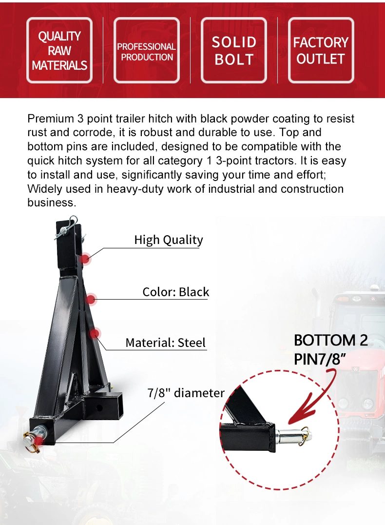 Thinkwell Black Powder Coated Tractor Trailer Hitch