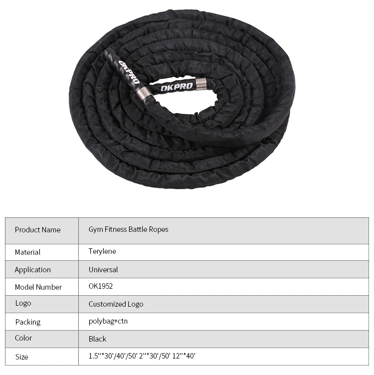 Okpro Strength Training Gym Fitness Battle Ropes with Nylon Strap